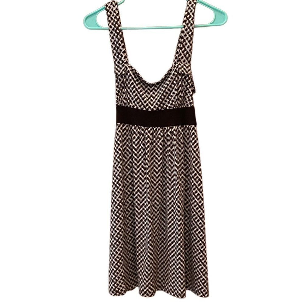 My Michelle Women's Mini Dress (Jr Size M) Brown Chevron Print, Waist Band/Wrap